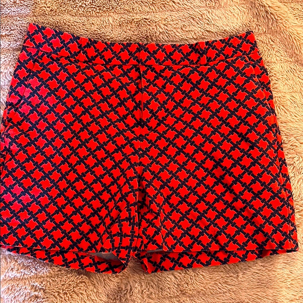 Banana Republic Chino Red and Navy Geometric Shorts